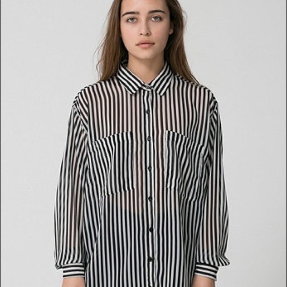 American Apparel Chiffon Button-up